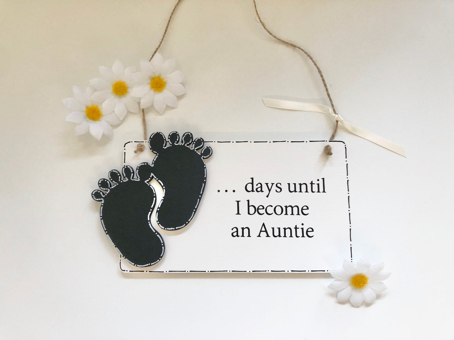 Wooden Days Until I Become An Auntie Aunty Baby Countdown Plaque
